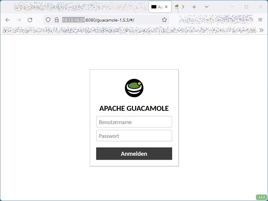 Guacamole login page